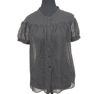 Club Monaco Polka Dot Silk Blouse – Timeless 90s Elegance